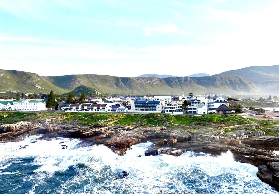 A drone image of The View