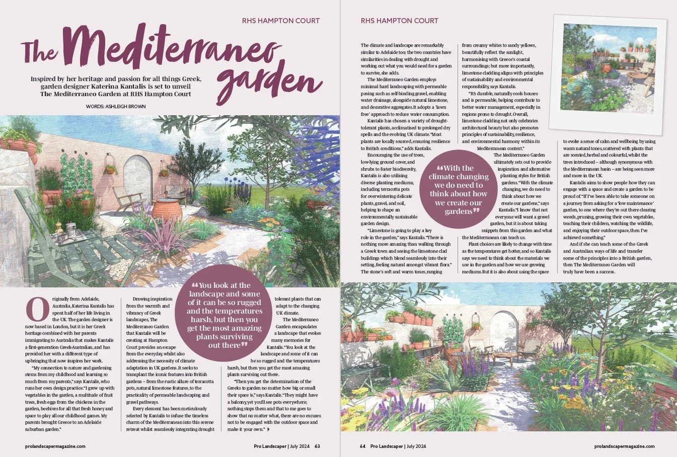 Pro Landscaper magazine, July 2024 issue, Katerina Kantalis London Garden Designer