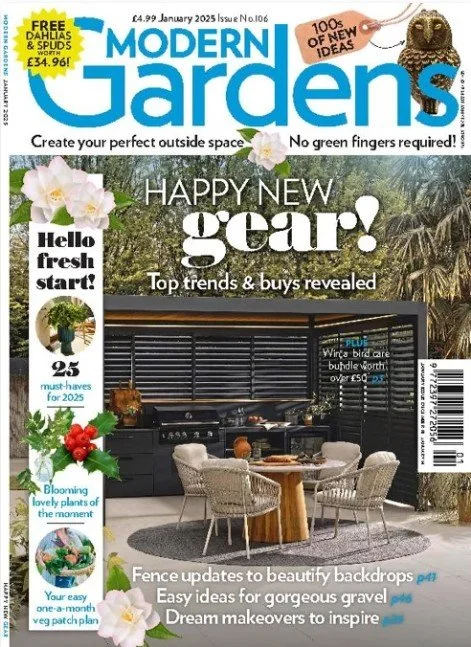 Cover of Modern Gardens magazine, January 2025 issue, Katerina Kantalis London Garden Designer