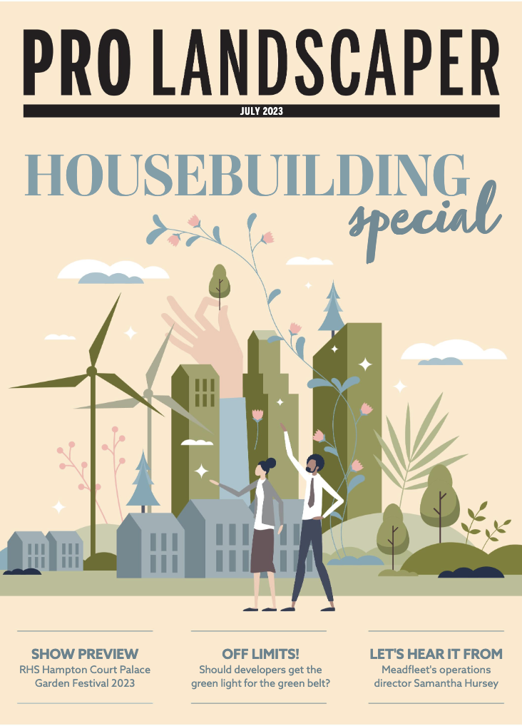 Cover of Pro Landscaper magazine, July 2023 issue - Katerina Kantalis London Garden Designer