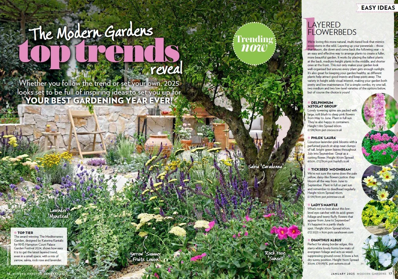 Modern Gardens magazine, January 2025 issue, Katerina Kantalis London Garden Designer