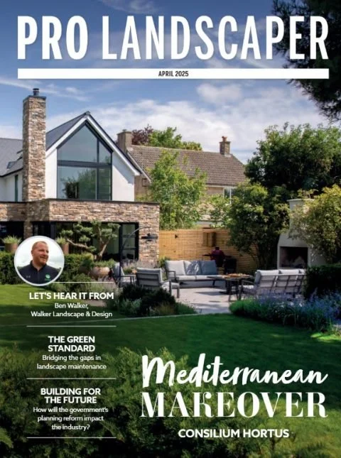 Cover of Pro Landscaper magazine, April 2025 issue, Katerina Kantalis London Garden Designer