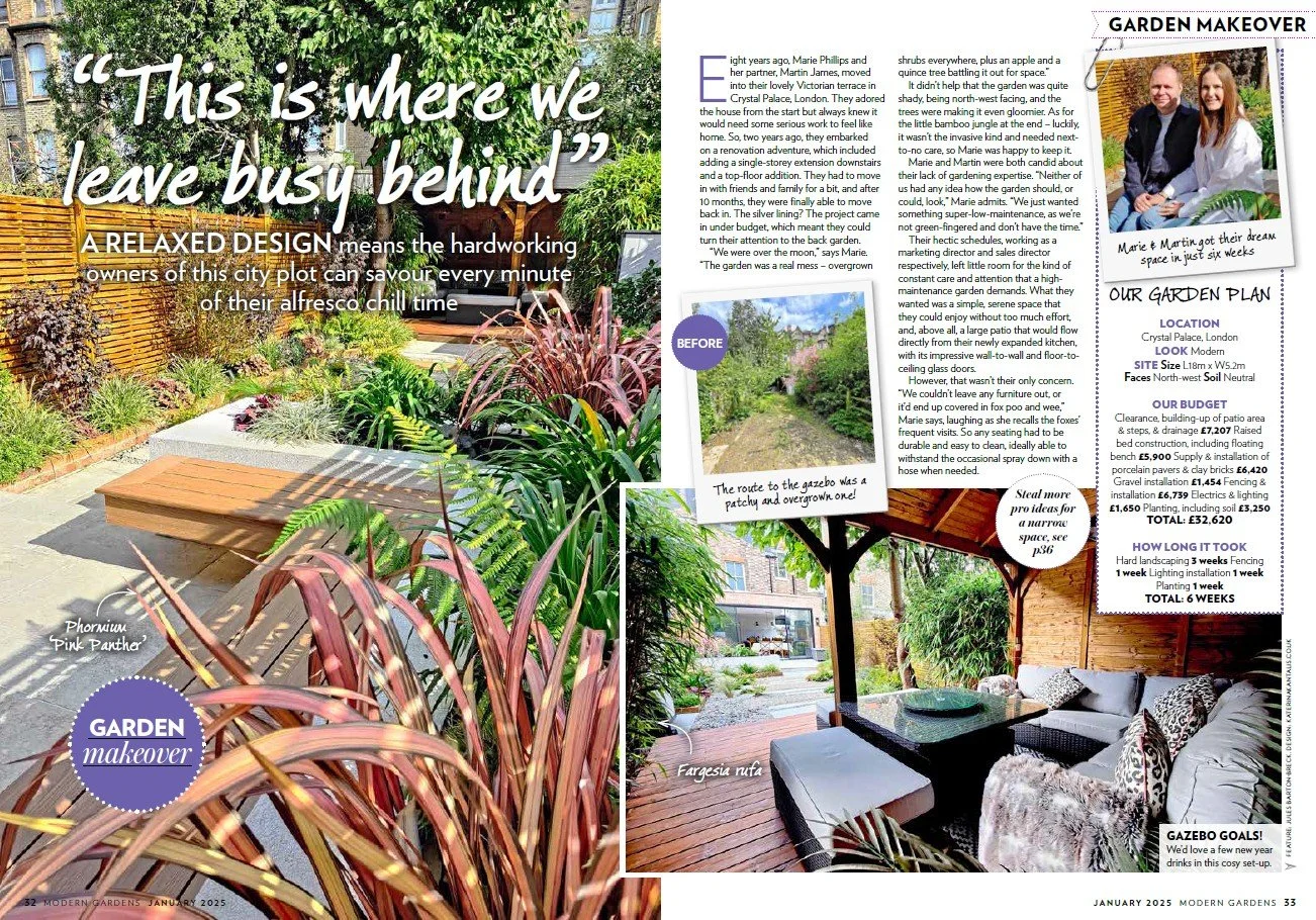 Modern Gardens magazine, January 2025 issue, Katerina Kantalis London Garden Designer