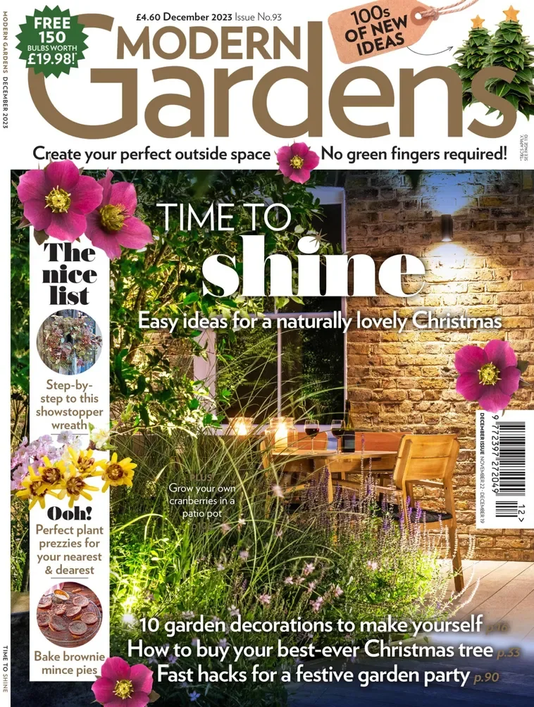 Cover of Modern Gardens magazine December 2023 Katerina Kantalis London Garden Designer