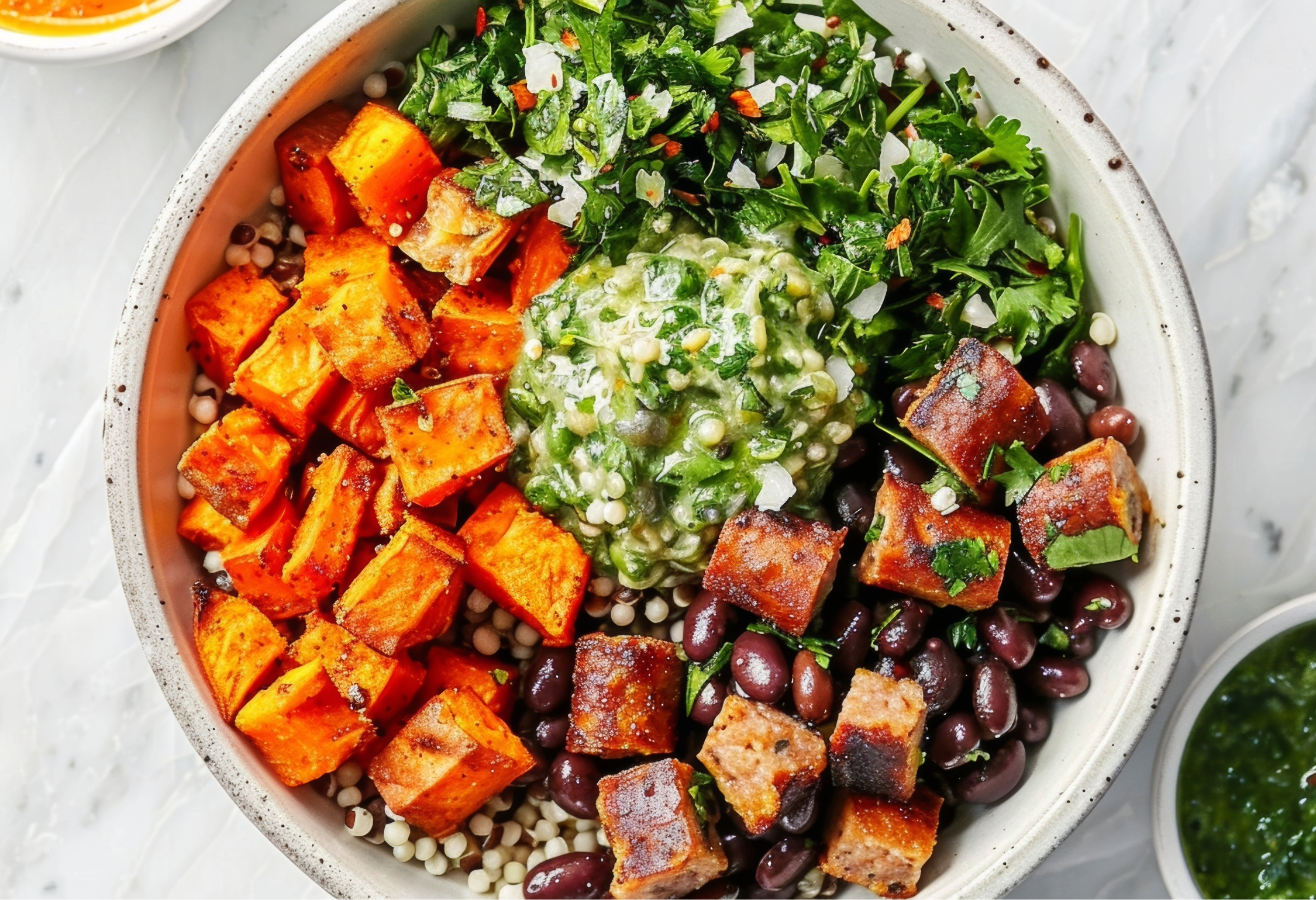 Amaranth Power Bowl with Greens and Roasted Veggies