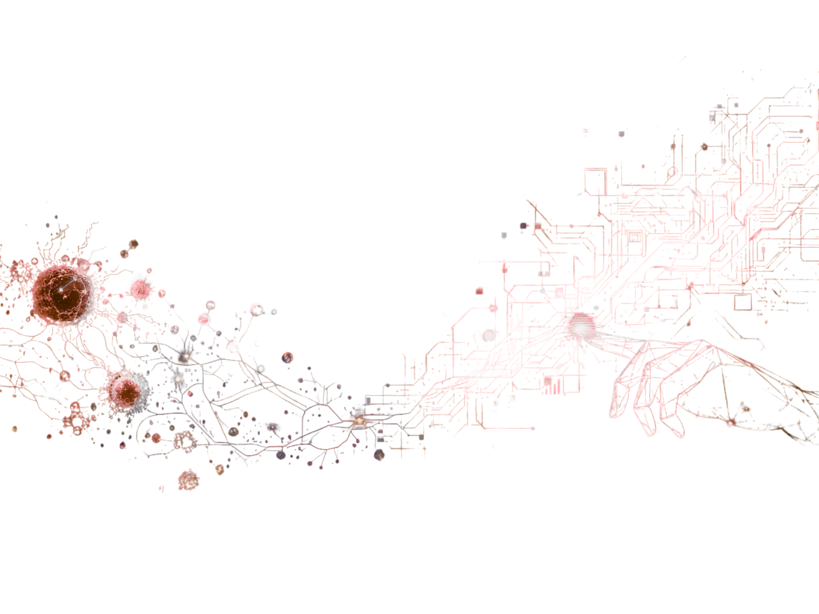 Abstract immune network merging immunology and artificial intelligence in a systems biology visualisation.