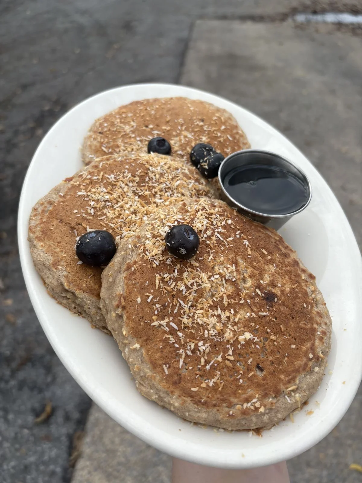 Manna Deli banana walnut pancakes