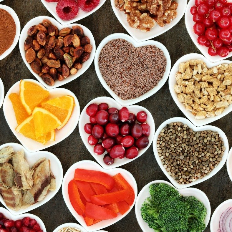 Care for your heart this #HeartHealth month!

Here are a few ways you can promote heart health this season:
1) Nutrient dense meals with leafy greens
2) Nuts &amp; seeds for healthy fats
3) Whole grains for fiber and lowered cholesterol

You can also