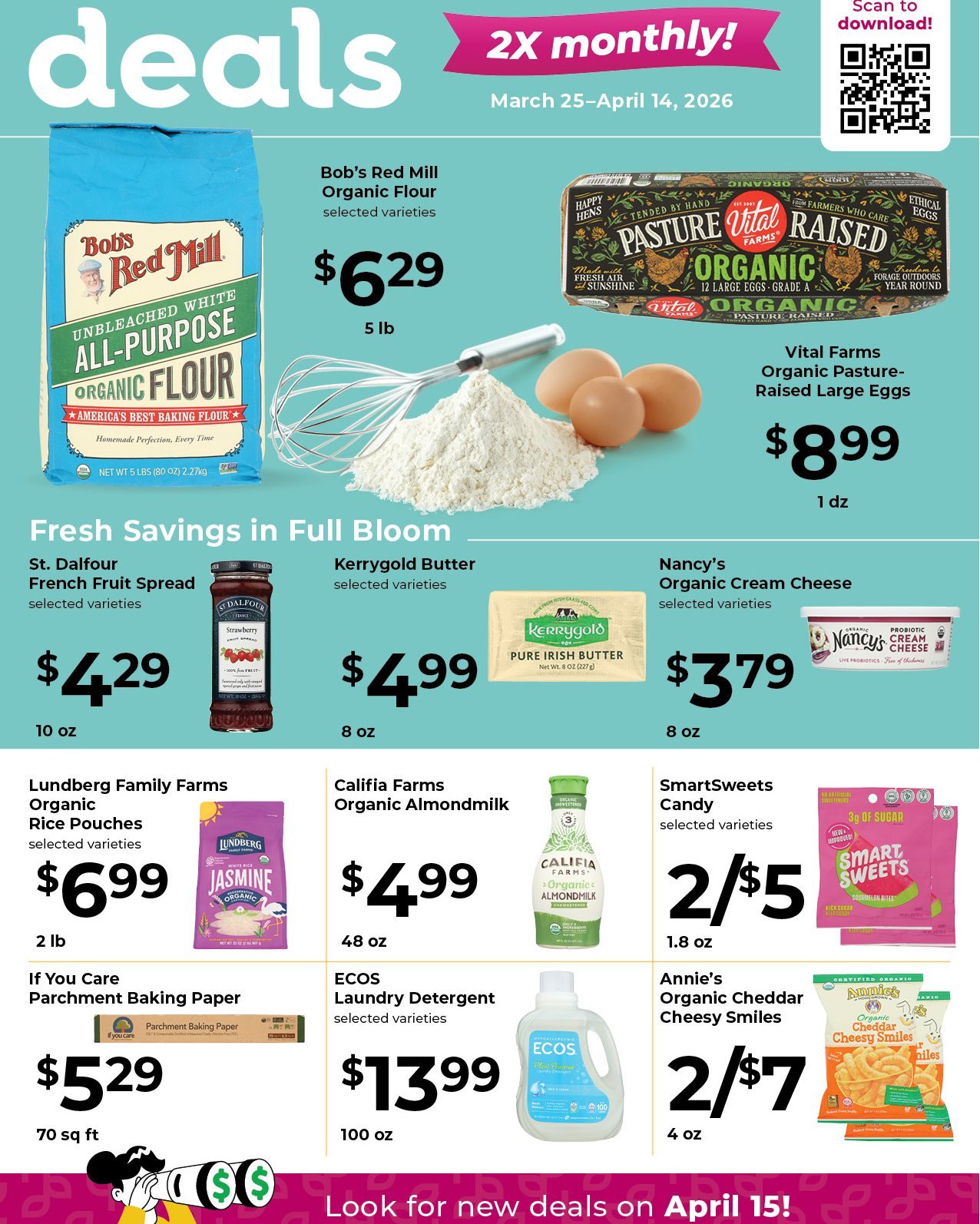 Spring savings are here! 🌸

Stop by to pick up your favorite products from @smartsweets, @annies, @vitalfarms, and more.

On sale now through 4/12!

#Savings #SpringSavings #SalesFlyer #MannaGrocery #ShopLocal #ThoughtfulFood #HealthyEats  #mannagro