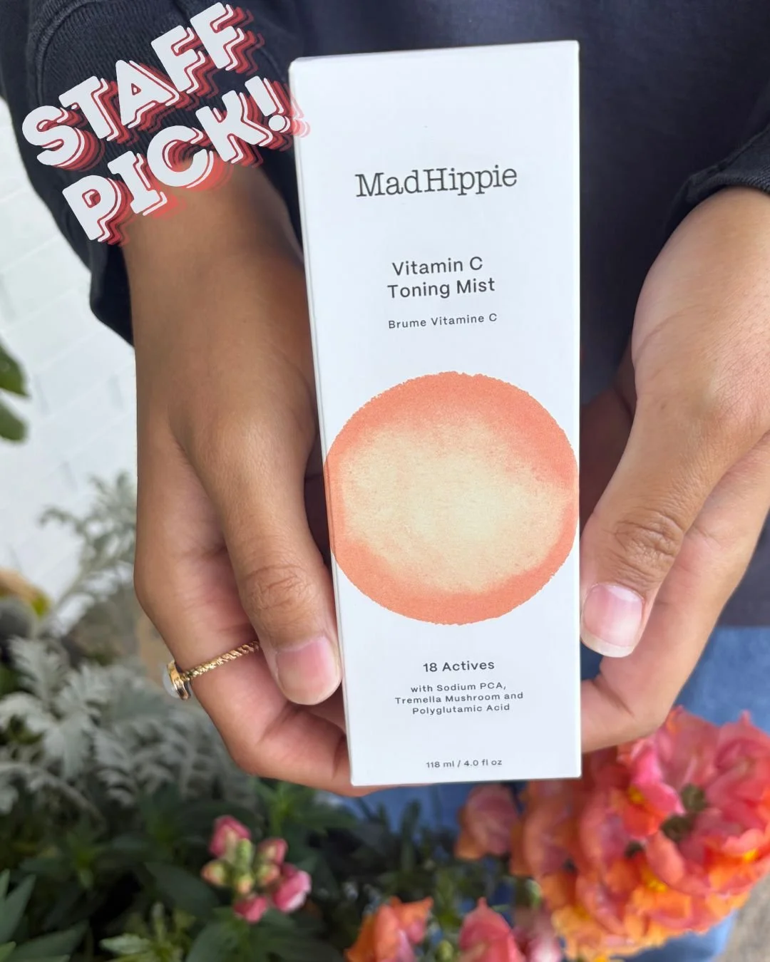 STAFF PICKS! Mad Hippie Vitamin C Toning Mist and Giovanni 2chic Repairing Hair Oil Serum!

Our staffer loves the Giovanni 2chic Repairing Super Potion Hair Oil Serum because it helps with smoothing her hair without making it greasy. 

And the Mad Hi