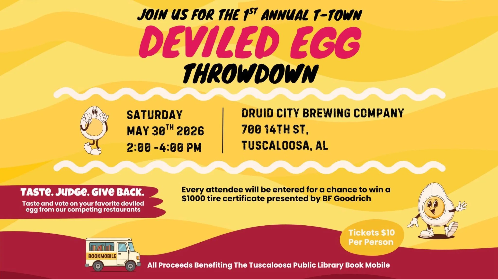 Reminder! The 1st Annual T-town Deviled Egg Throwdown is tomorrow! 2-4pm Saturday 5/30, at Druid City Brewing Company. 

The Manna Deli chef and staff have come up with a  deviled egg recipe that must be seen and tasted to be believed! We're so excit