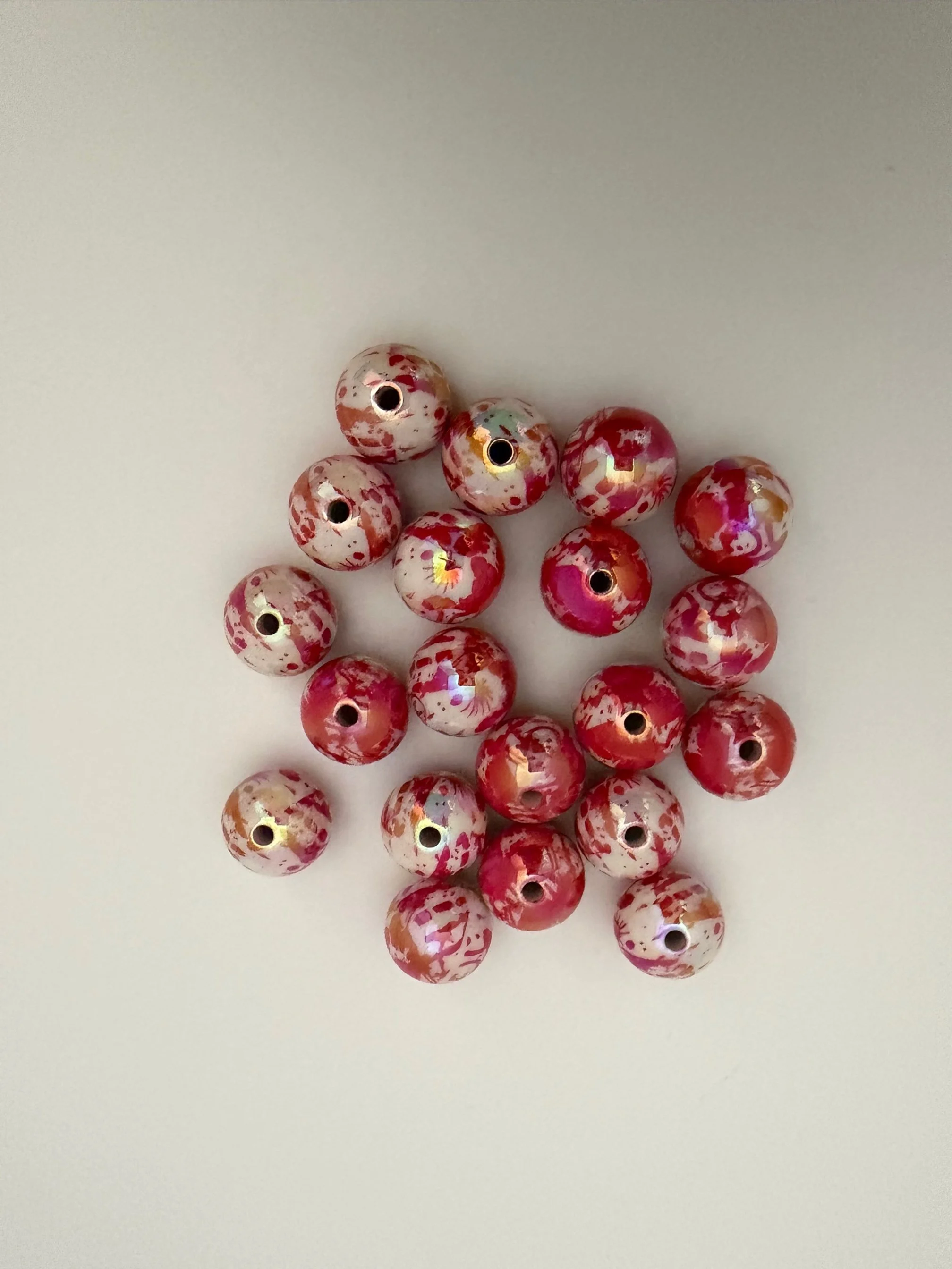 Blood splattered beads