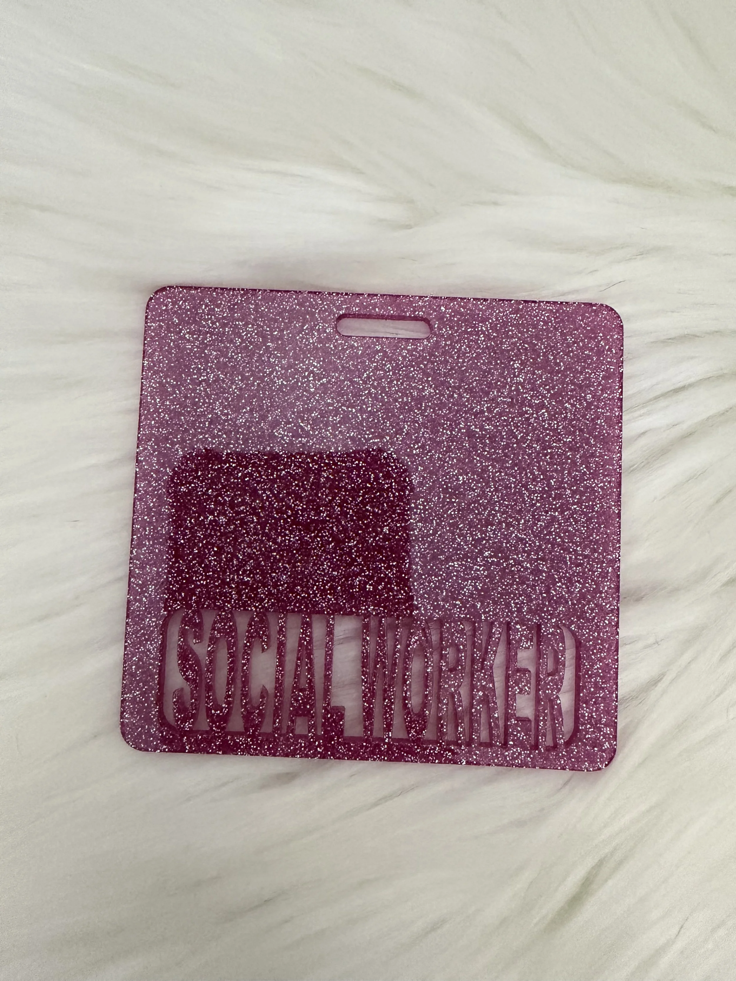 Dark pink social worker