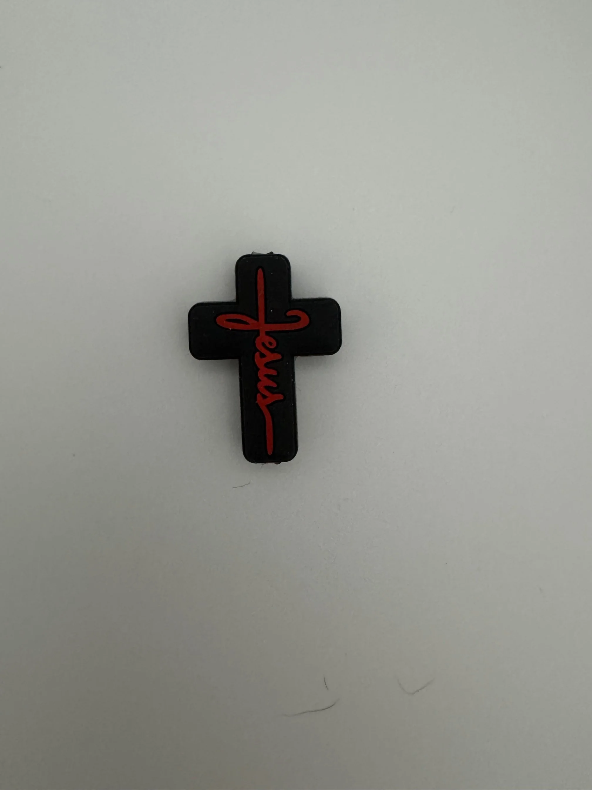 Black with red Jesus cross