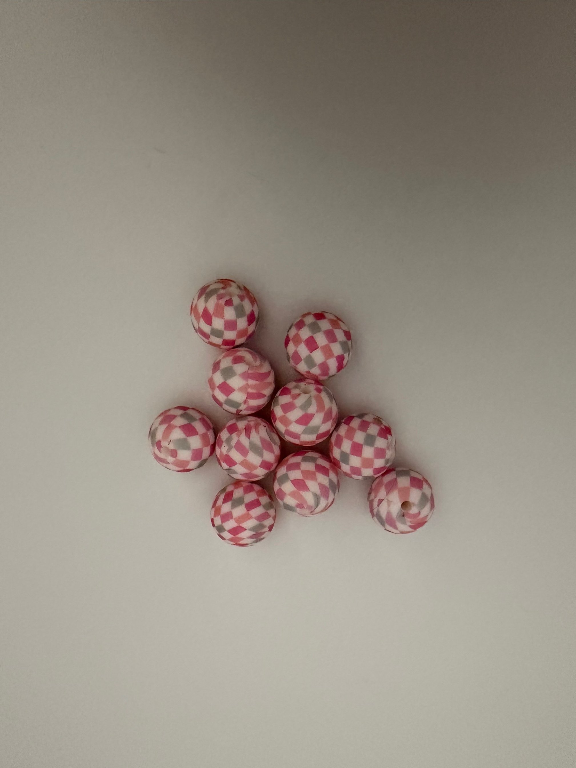 Checkered pink and gray print