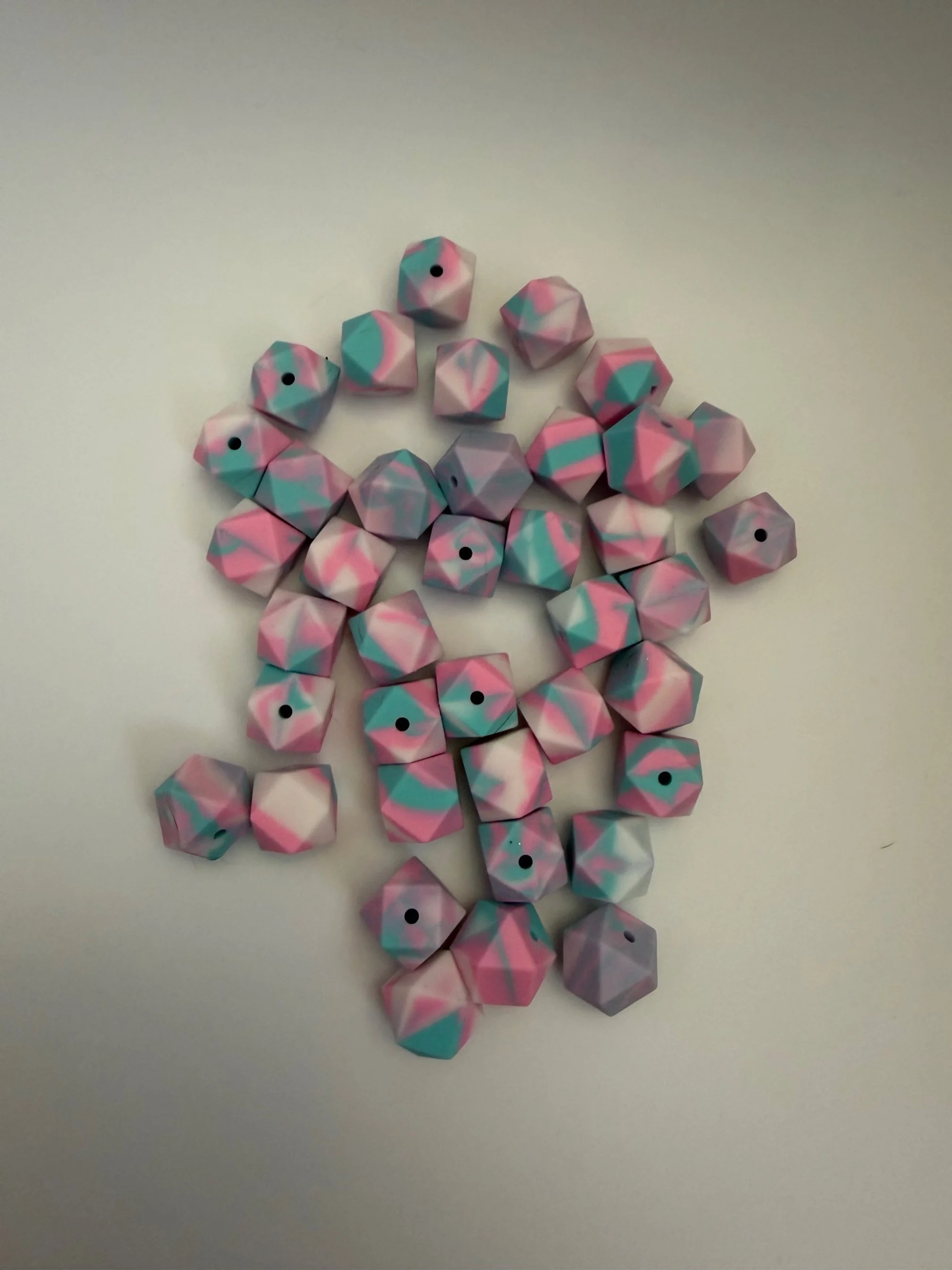 Pink and teal marble