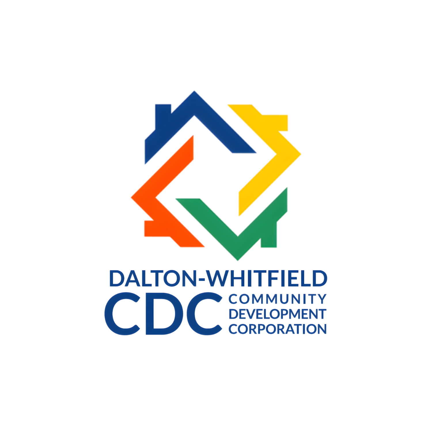 Logo of Dalton-Whitfield Community Development Corporation featuring a multicolored geometric design and the organization's name beneath it.