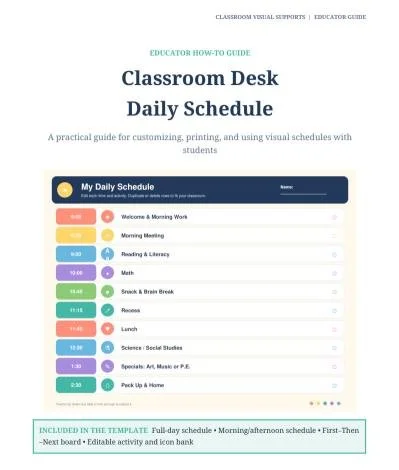 Student Desk and Classroom Customizable Calendar