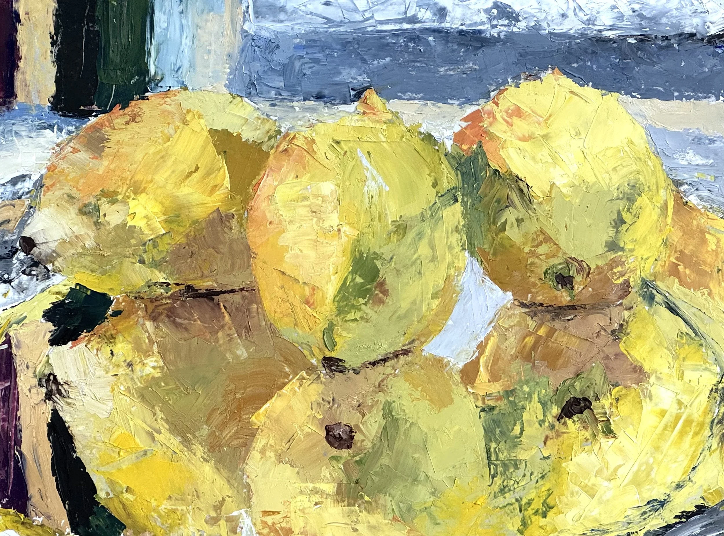 Lemons on a silver platter