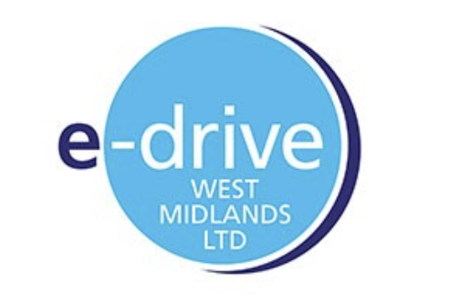 E-Drive West Midlands Ltd logo with a blue circular background and white text.
