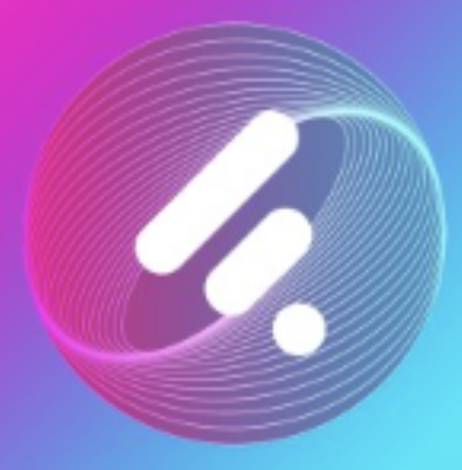 Abstract digital design with a white stylized wifi icon inside a colorful circular background.