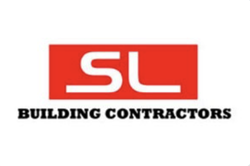 SL Building Contractors logo with red background and white 'SL', and black text 'Building Contractors' underneath.