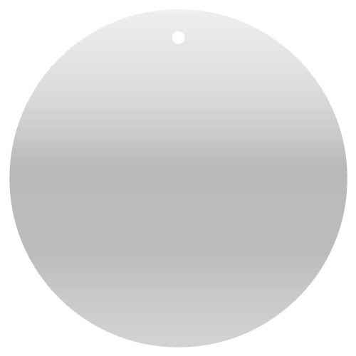 Leere, graue Kugel mit einem kleinen weißen Punkt oben in der Mitte.