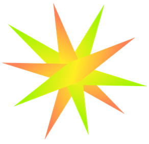 Colorful abstract starburst shape
