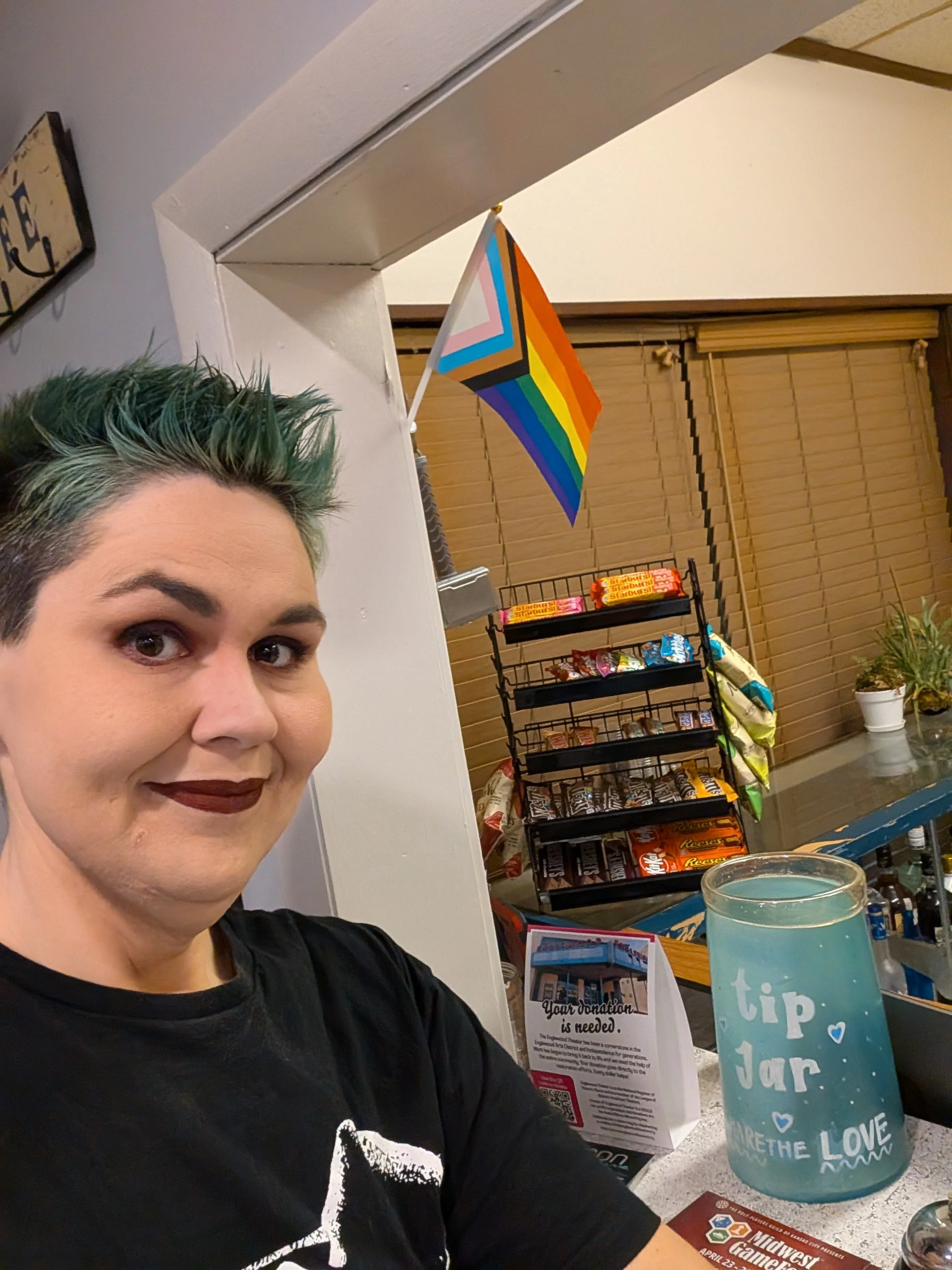 Mx Phoenix checking out the front counter at Nirvana 