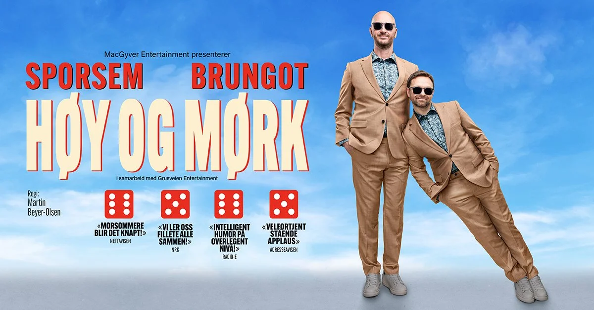 Showplakat Høy og Mørk med Terje Sporsem og John Brungot
