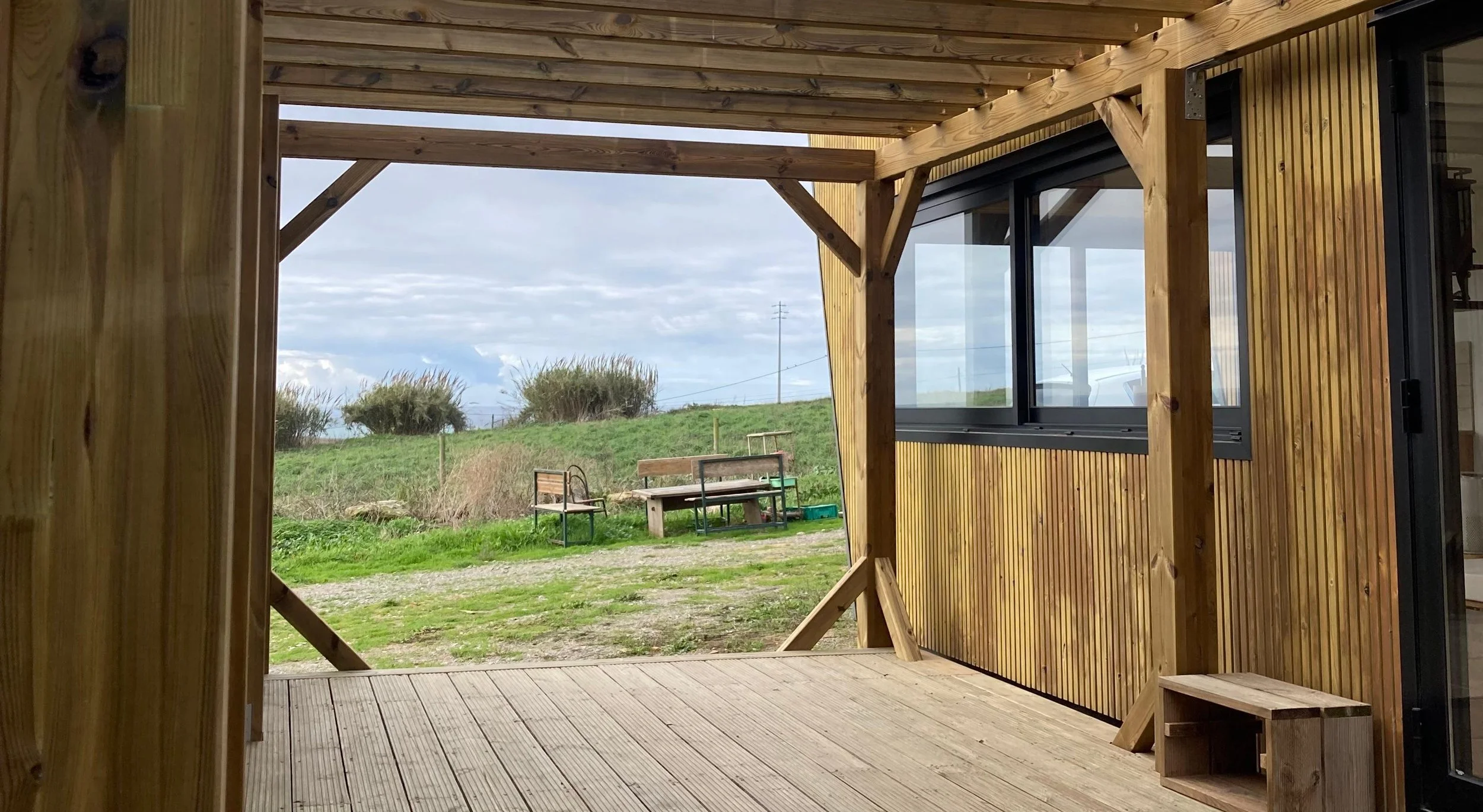 deck and pergola built in wood