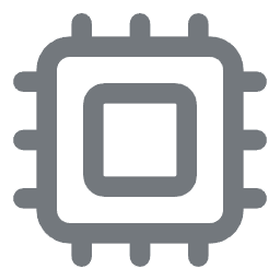 Ilustración de un microprocesador o chip de computadora en gris