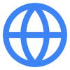 Un icono de un globo terráqueo azul