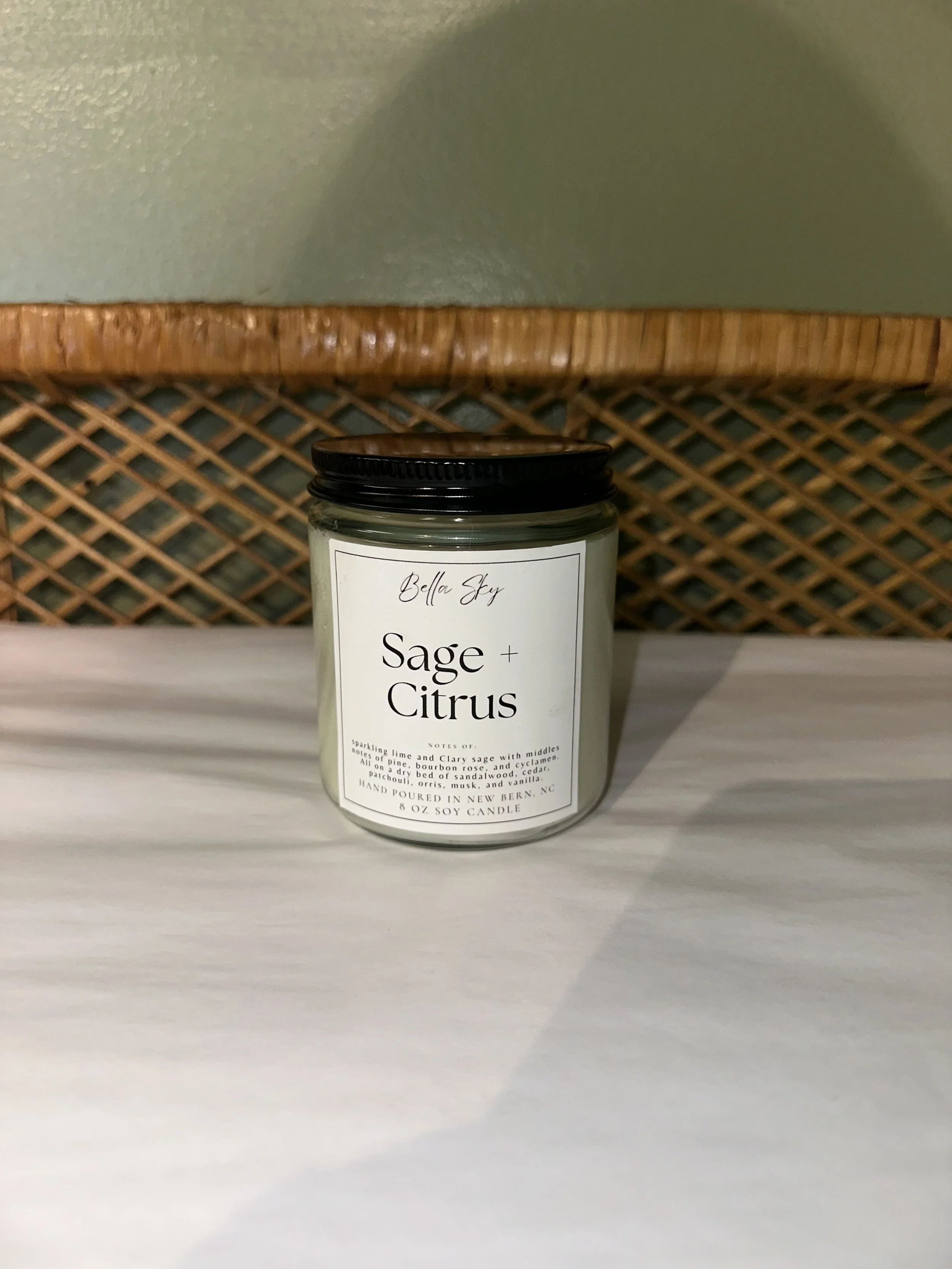 Bella Sky Candles: Sage & Citrus 8 oz