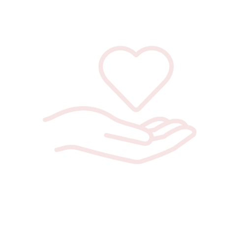 Drawing of a hand holding a heart.