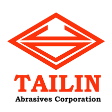 TALIN Abrasives Corporation logo featuring a stylized diamond shape with horizontal lines in red.