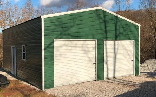 26x21 Steel Garage With Two Doors