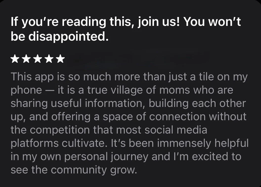 VLG APP REVIEW- it is a true village of moms who are sharing useful information, building each other up, and offering a space of connection without the competition that most social media platforms cultivate.
