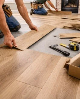 Flooring installation of all flooring types, including hardwood, laminate, vinyl, tile, and engineered flooring, completed with attention to proper preparation, fit, and long-term durability.