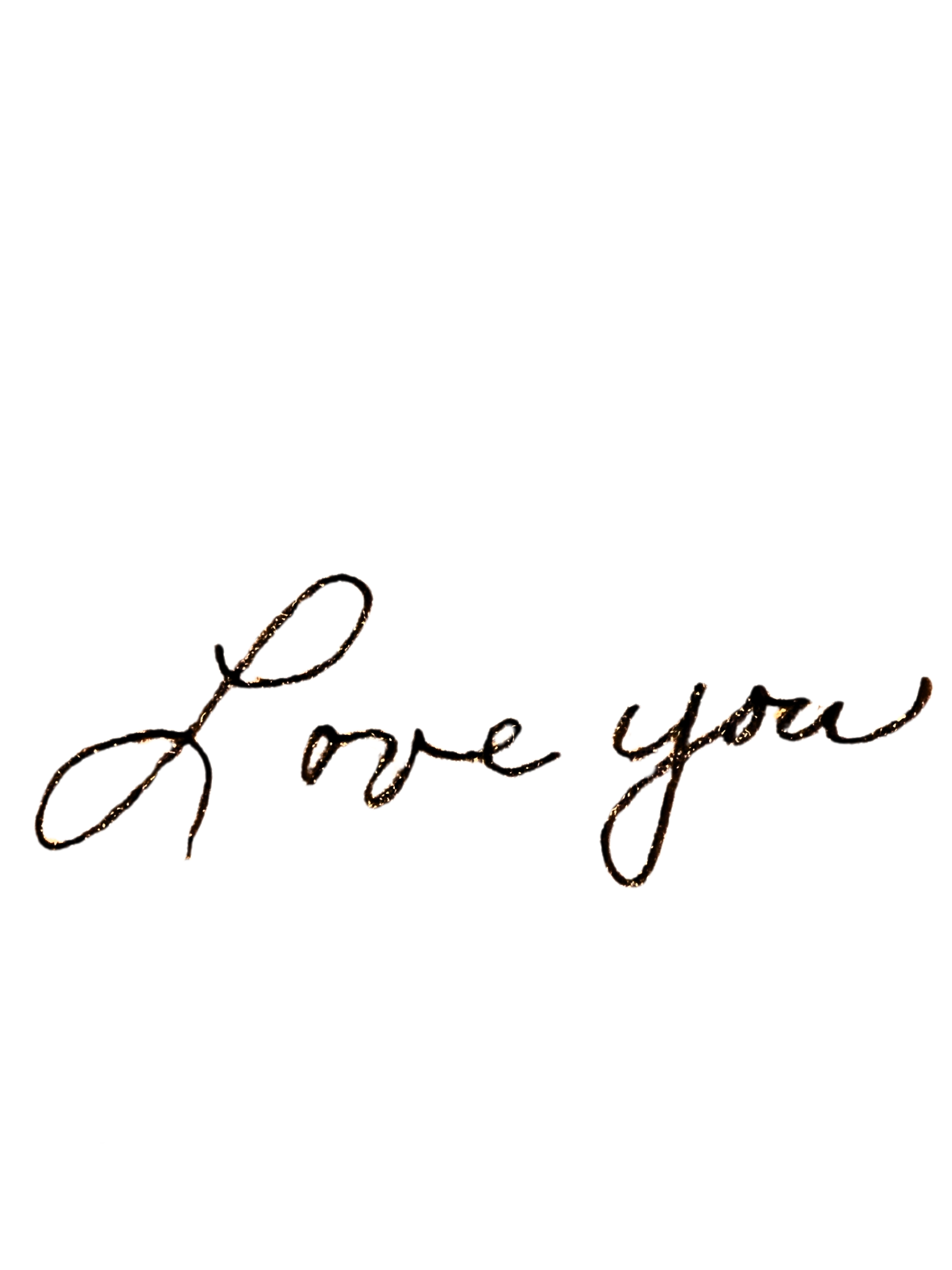 Calligraphic script that says "Love You"