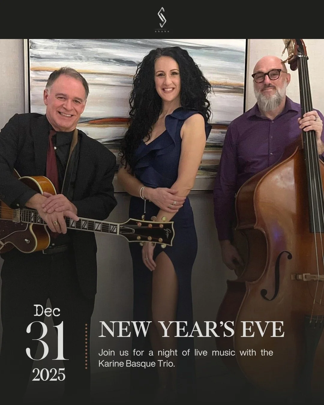 🎷✨ Ring in 2026 at Southside Shake! 🎉

Join us on December 31st for an unforgettable night of live music featuring the incredible Karine Basque Trio. 🎶 

Spaces are limited, so be sure to reserve your table now!

📞 +1 (506) 999-4436 
📧 food@hgif