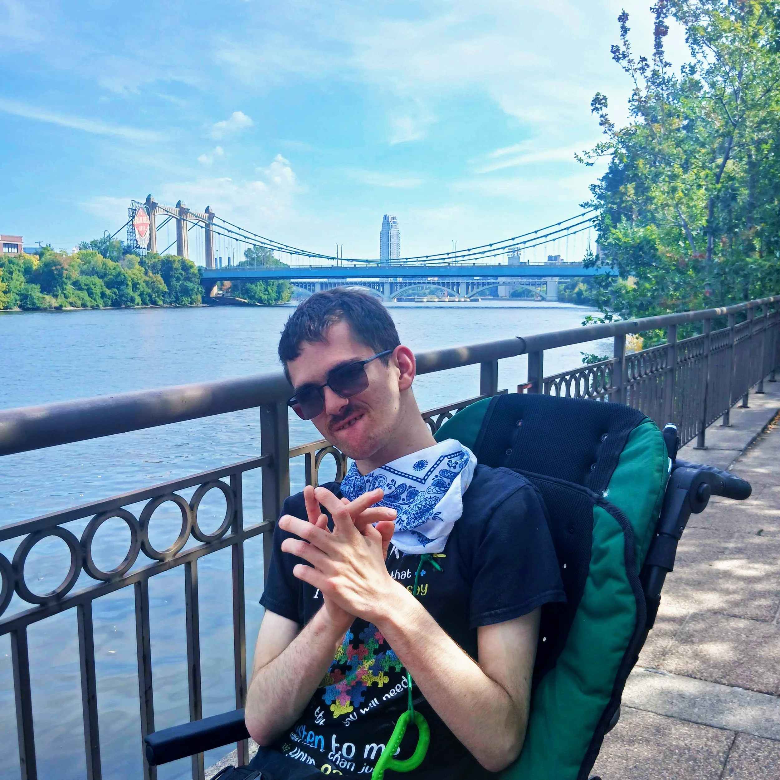 Individual in the community enjoying the river