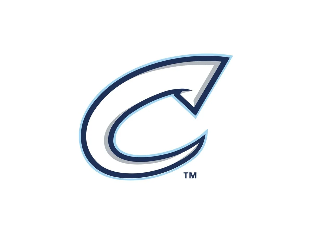 Stylized blue and gray letter C with an arrow integrated into the design.