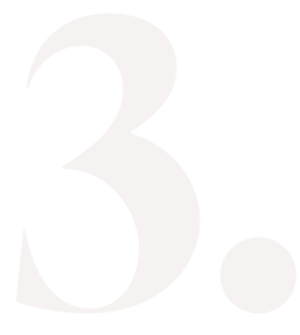 Close-up of the number three and a period in a stylized font.