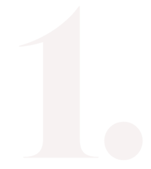 Large pink number one with a period on a black background.