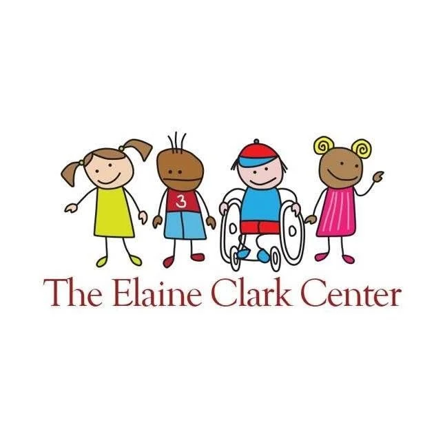 Illustration of four diverse cartoon children standing above the text 'The Elaine Clark Center.'