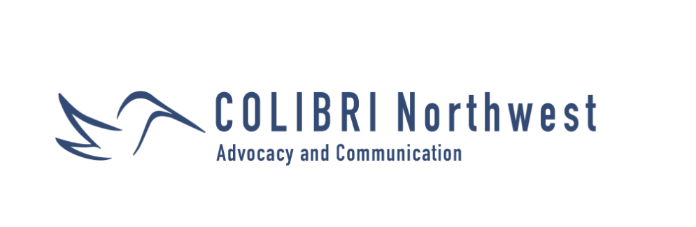 Logo for COLIBRI Northwest with a stylized bird and the text "COLIBRI Northwest Advocacy and Communication".