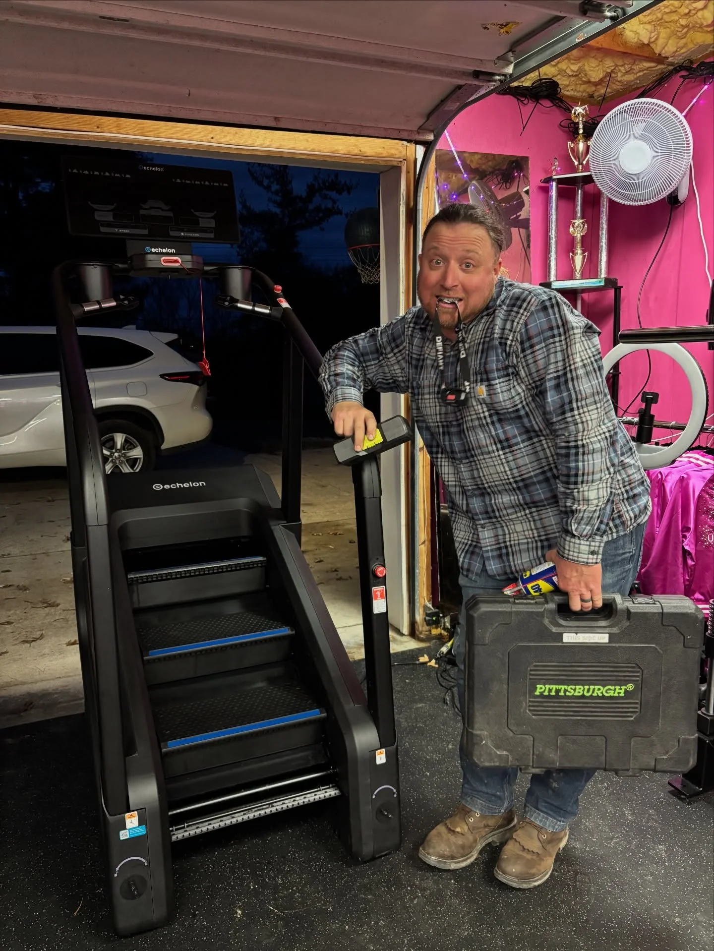 The stairmill no longer squeaks thanks to maintenance Mike! Get your sweat on this week! 🥵