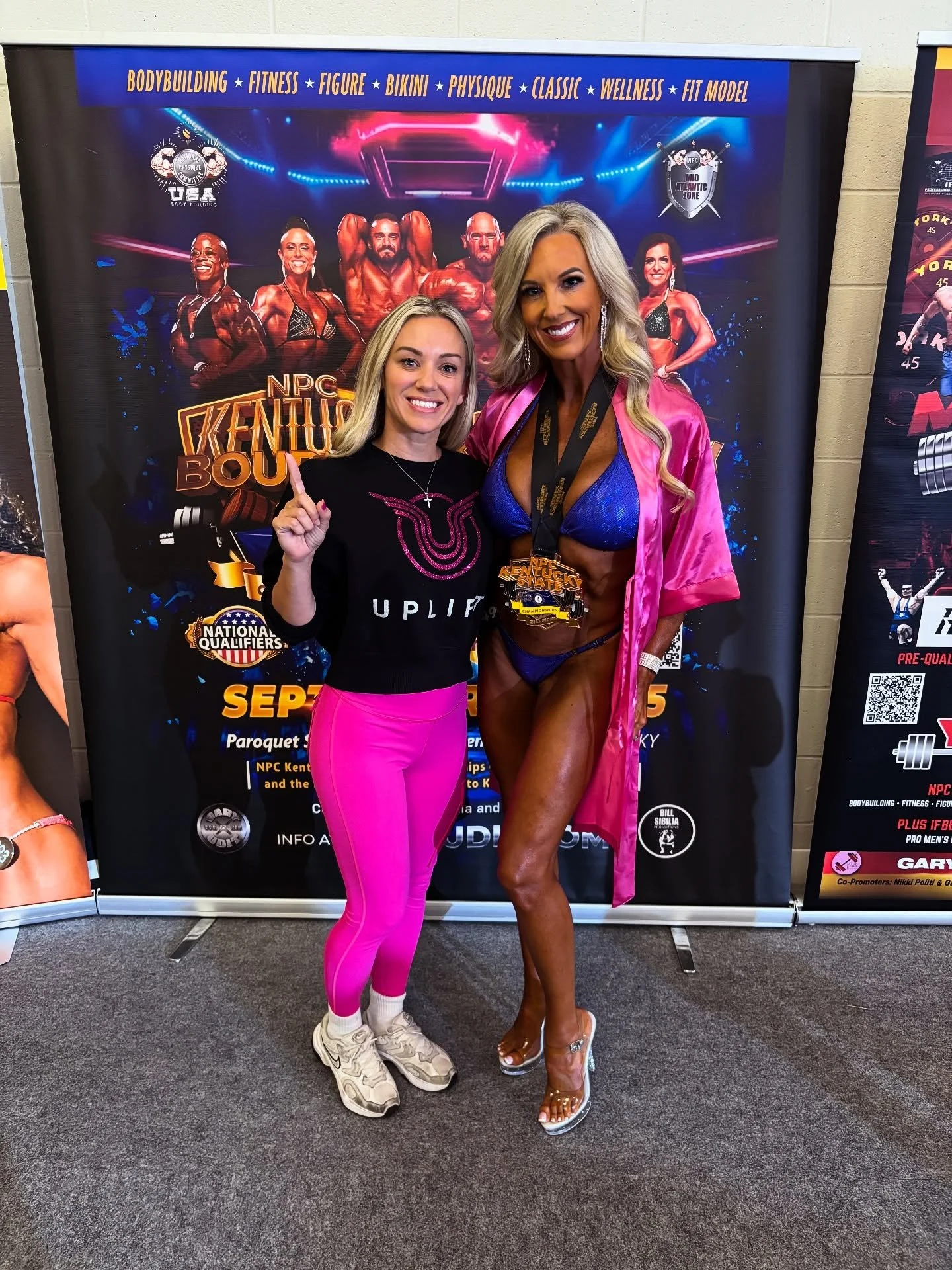 Team outing to watch @amylynnp1027 take the stage! She is officially a Fit Model 👑 heading home from NPC KY Bourbon/ KY State with some hardware 🥇 in 40+ and 🥈 in Novice!