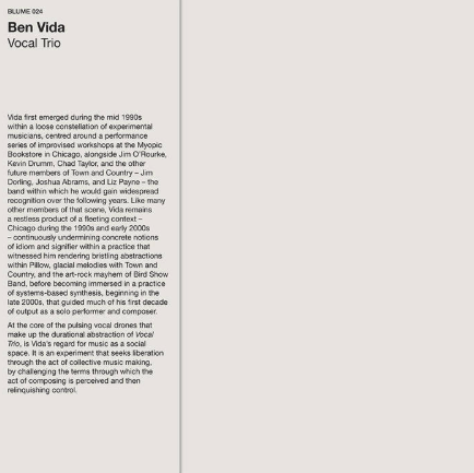 Vocal Trio, 2024, Ben Vida, Vocalist